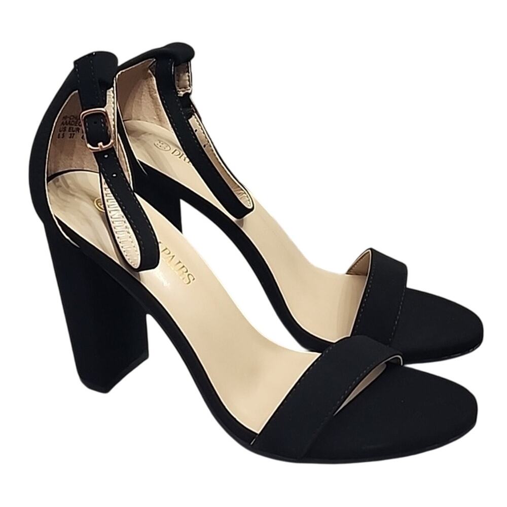 DreamPairs Black Chunky Heel Shoes, 6.5